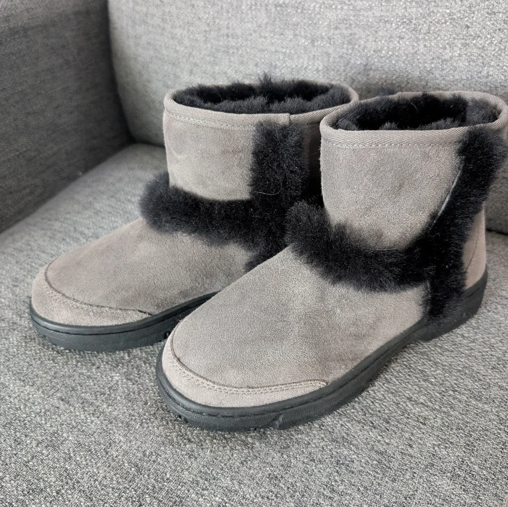 UGG Charcoal Shearling Ankle Boots